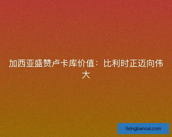 加西亚盛赞卢卡库价值：比利时正迈向伟大